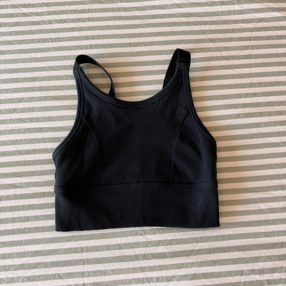 aerie Tops - Aerie Longline Workout Top Black 227 E